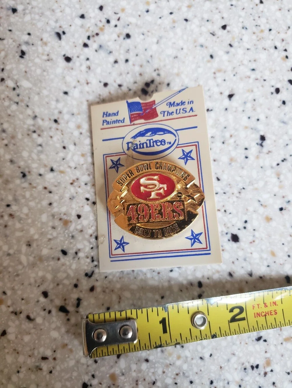 Vintage Back To Back San Francisco 49ers Super Bowl Champions Gold Pin